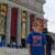 Matt posing in front of the Field Museum