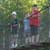 Matt with friends Luke and Will on the footbridge