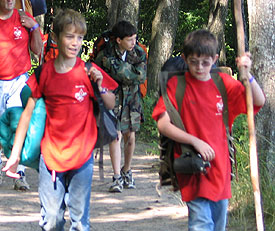 Scouts hiking